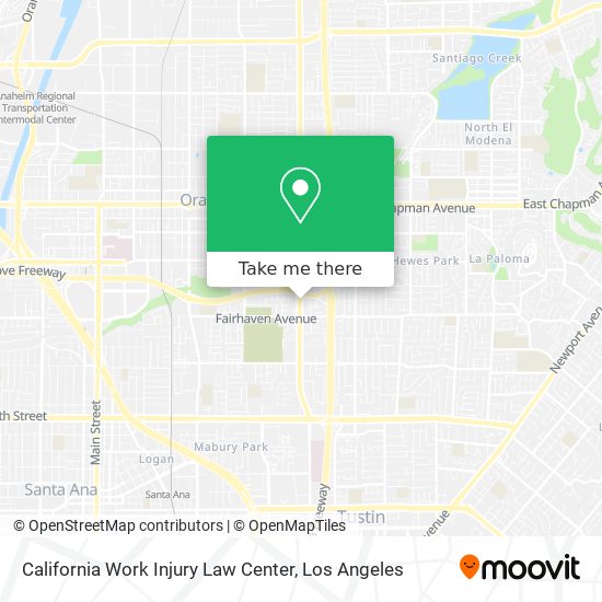 California Work Injury Law Center map