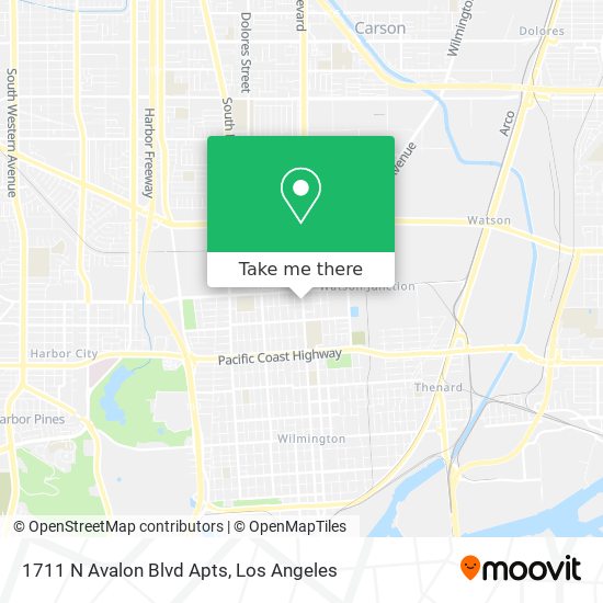 Mapa de 1711 N Avalon Blvd Apts