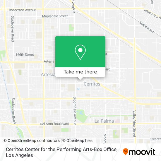 Mapa de Cerritos Center for the Performing Arts-Box Office