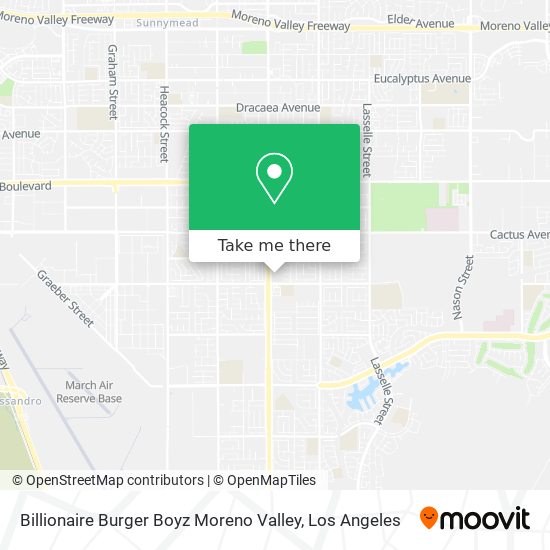 Mapa de Billionaire Burger Boyz Moreno Valley