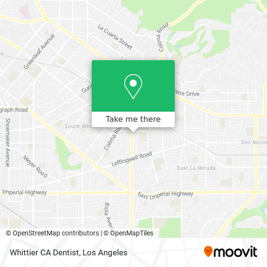 Whittier CA Dentist map