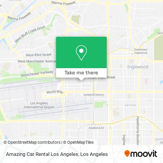 Mapa de Amazing Car Rental Los Angeles