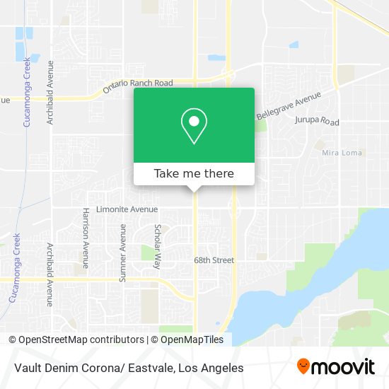 Mapa de Vault Denim Corona/ Eastvale