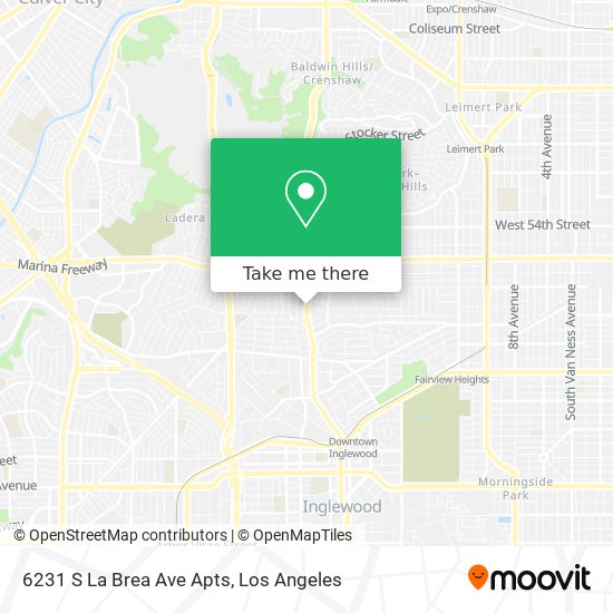 Mapa de 6231 S La Brea Ave Apts