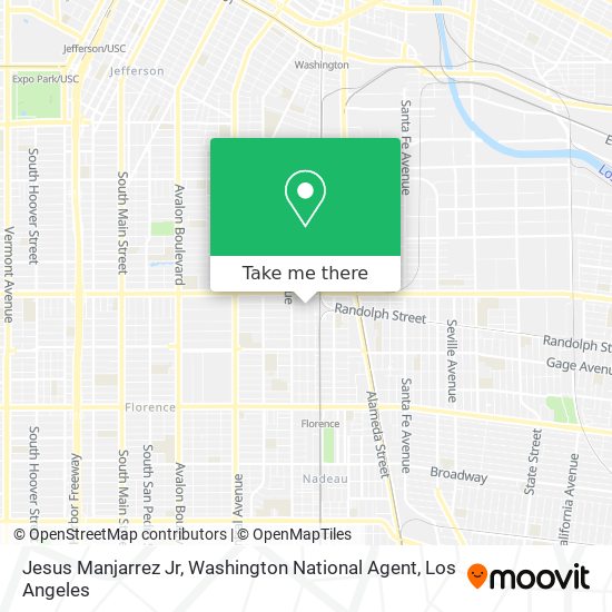 Mapa de Jesus Manjarrez Jr, Washington National Agent