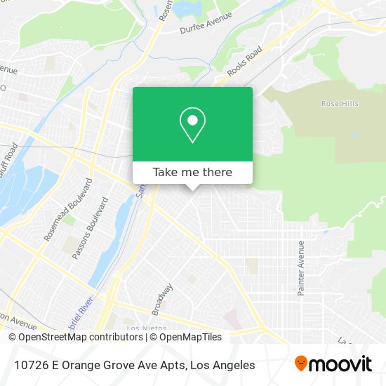 Mapa de 10726 E Orange Grove Ave Apts