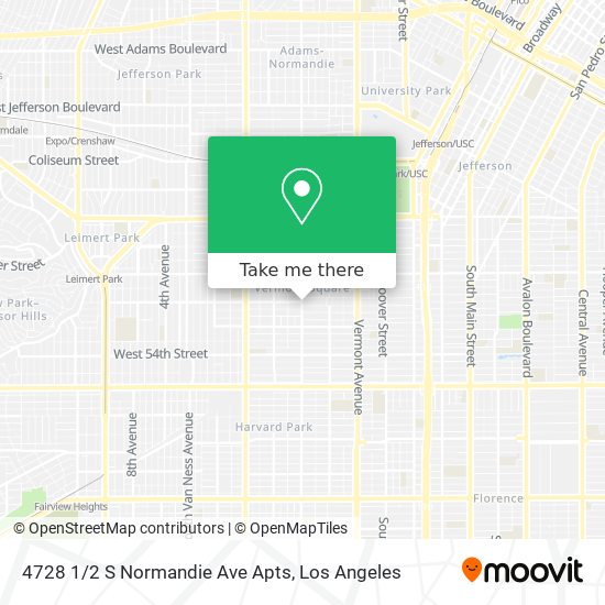 Mapa de 4728 1/2 S Normandie Ave Apts