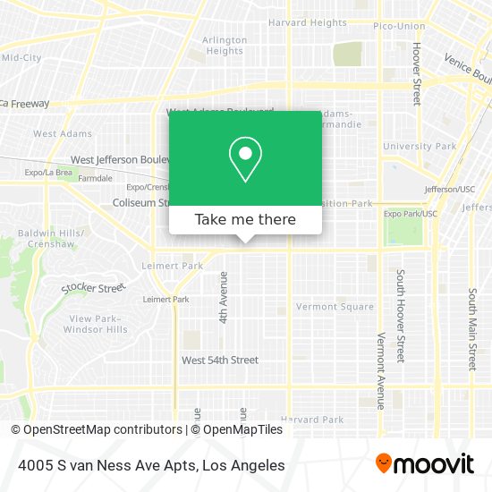 Mapa de 4005 S van Ness Ave Apts