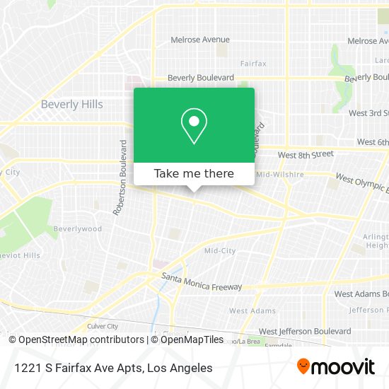 1221 S Fairfax Ave Apts map