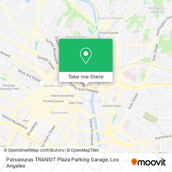 Patsaouras TRANSIT Plaza Parking Garage map