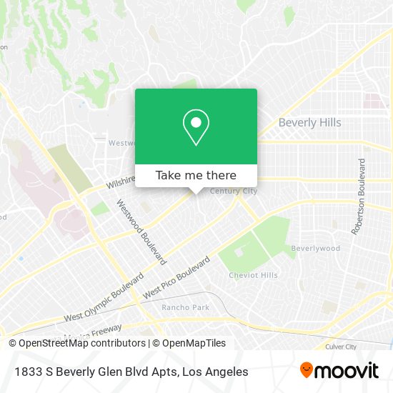 Mapa de 1833 S Beverly Glen Blvd Apts