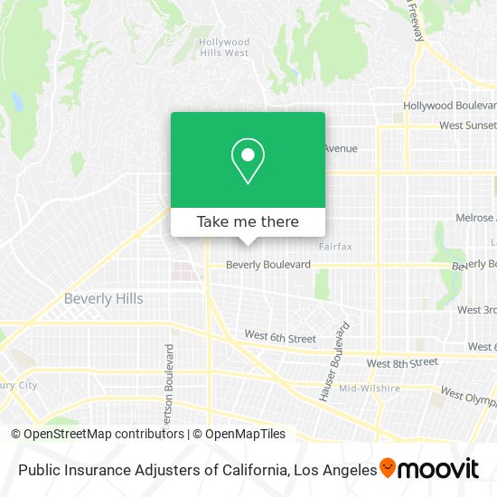 Mapa de Public Insurance Adjusters of California