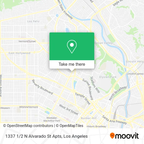 Mapa de 1337 1/2 N Alvarado St Apts
