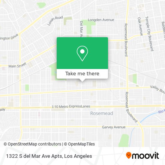 Mapa de 1322 S del Mar Ave Apts