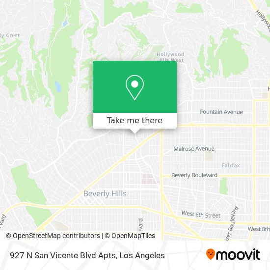 Mapa de 927 N San Vicente Blvd Apts