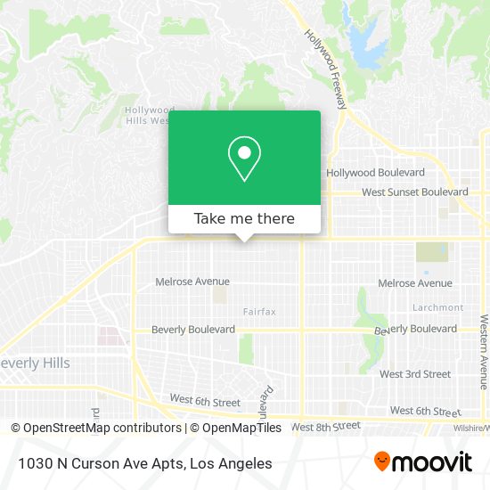 1030 N Curson Ave Apts map