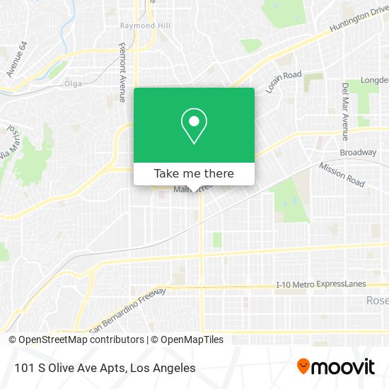 101 S Olive Ave Apts map