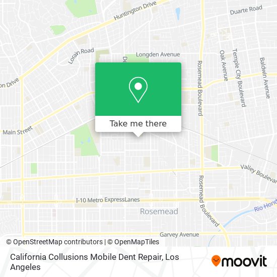 Mapa de California Collusions Mobile Dent Repair