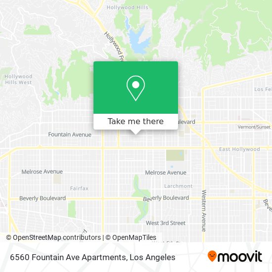 Mapa de 6560 Fountain Ave Apartments