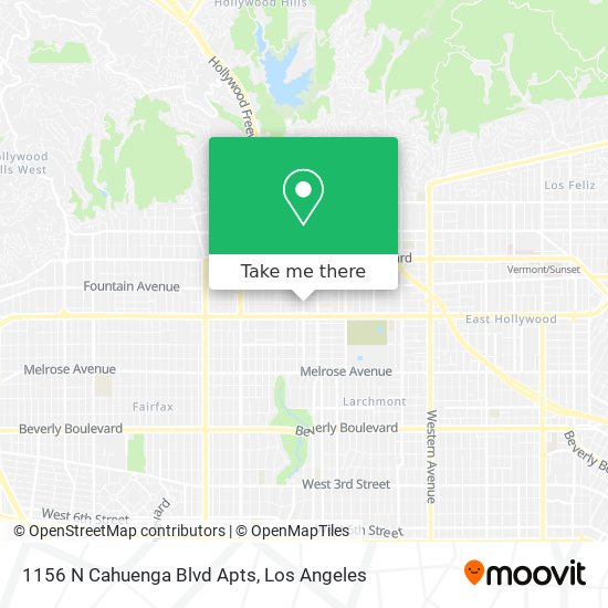 1156 N Cahuenga Blvd Apts map