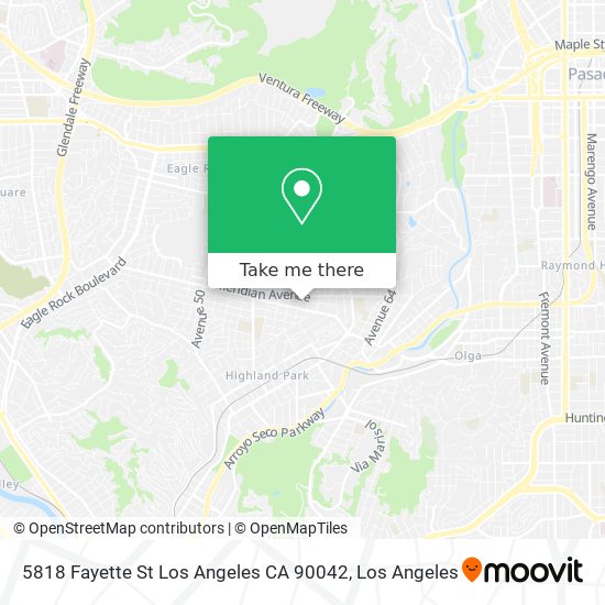 Mapa de 5818 Fayette St Los Angeles CA 90042