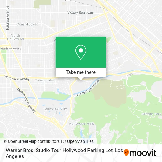 Warner Bros. Studio Tour Hollywood Parking Lot map
