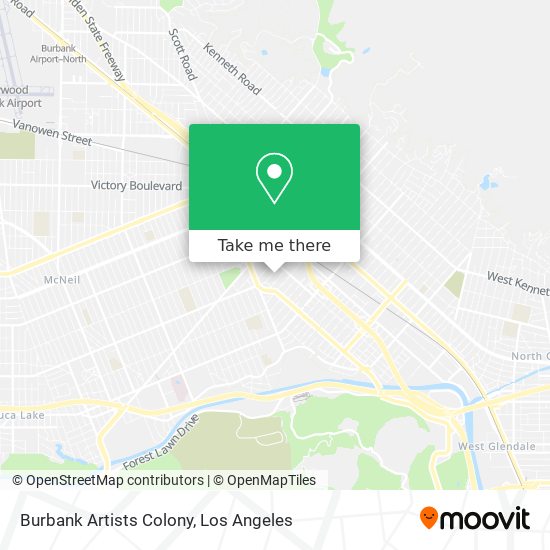 Mapa de Burbank Artists Colony