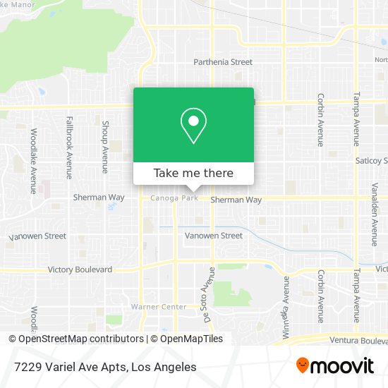 7229 Variel Ave Apts map