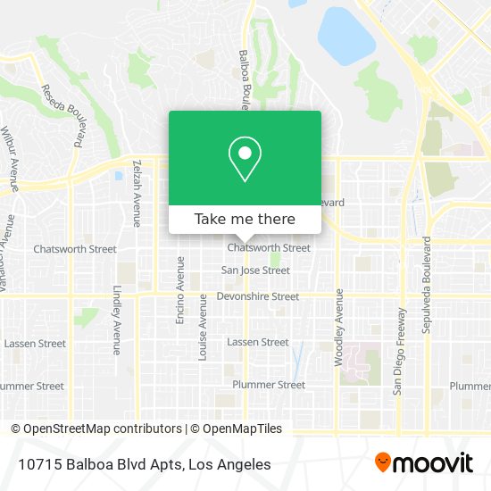 Mapa de 10715 Balboa Blvd Apts