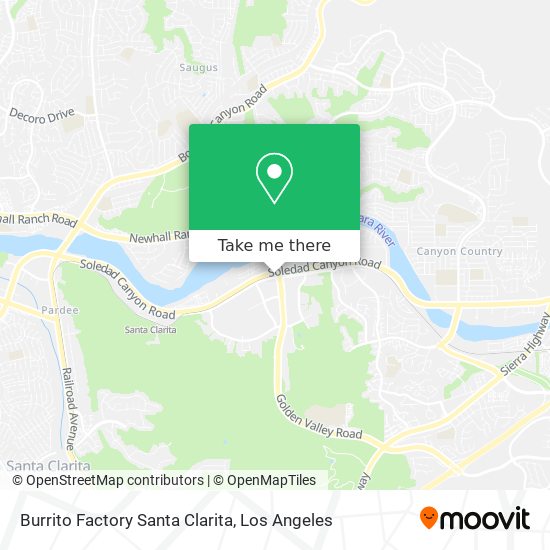 Burrito Factory Santa Clarita map