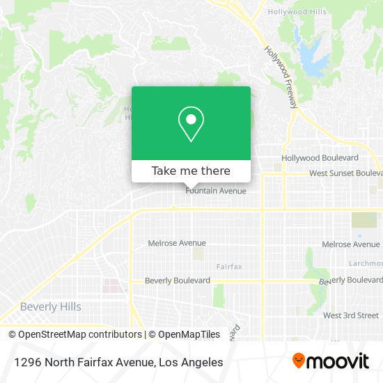 1296 North Fairfax Avenue map