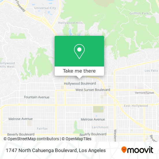 Mapa de 1747 North Cahuenga Boulevard