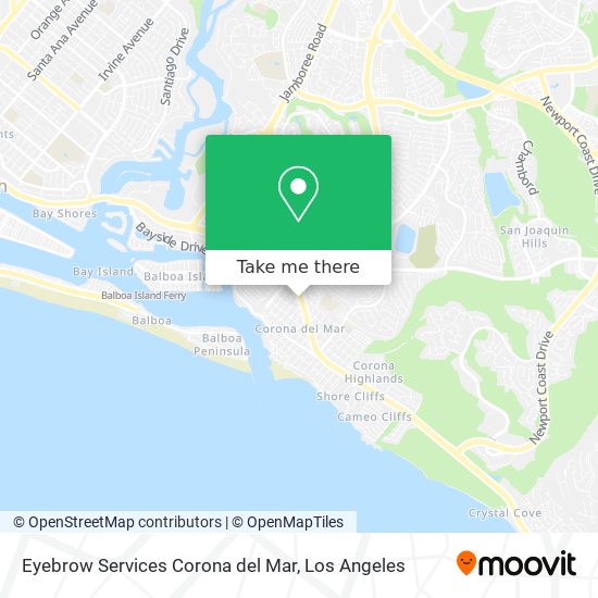 Eyebrow Services Corona del Mar map