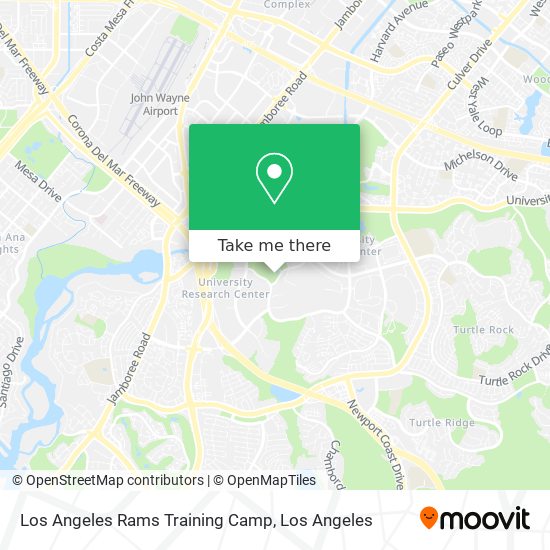 How to get to Los Angeles Rams Training Camp in Irvine by Bus or Train?