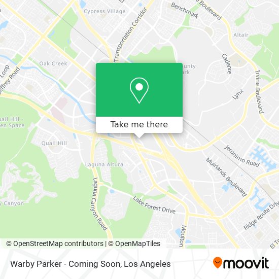 Mapa de Warby Parker - Coming Soon