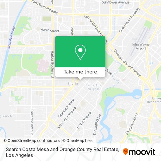 Search Costa Mesa and Orange County Real Estate map