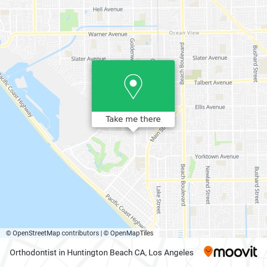 Orthodontist in Huntington Beach CA map