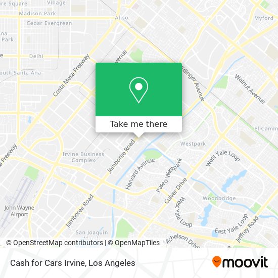 Cash for Cars Irvine map