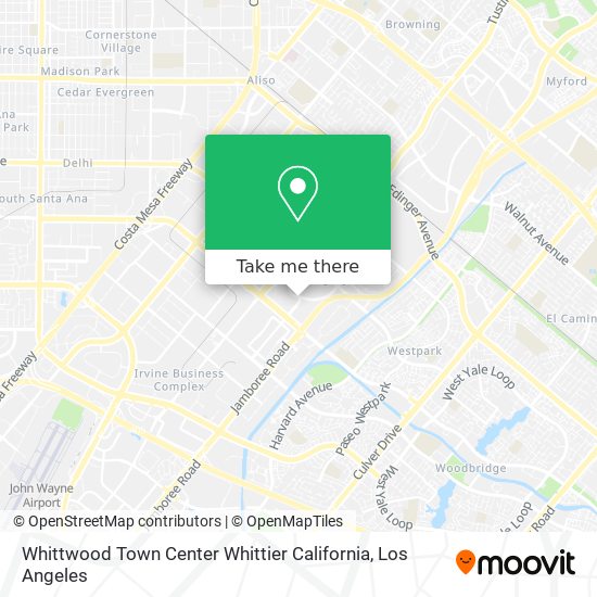 Whittwood Town Center Whittier California map