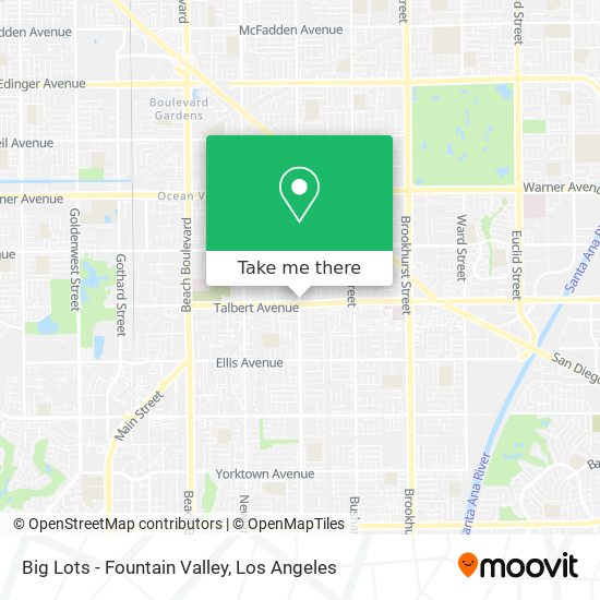 Mapa de Big Lots - Fountain Valley