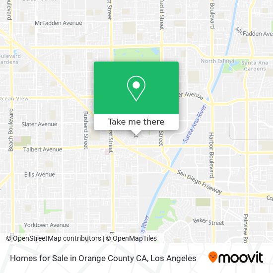 Homes for Sale in Orange County CA map