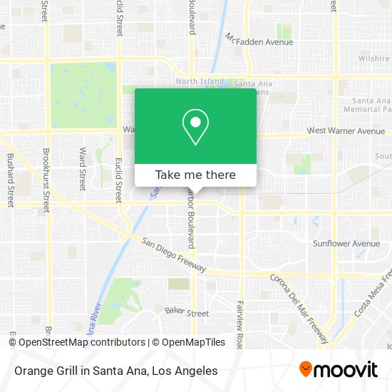 Mapa de Orange Grill in Santa Ana