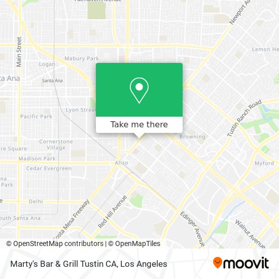 Mapa de Marty's Bar & Grill Tustin CA