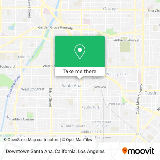 Mapa de Downtown Santa Ana, California