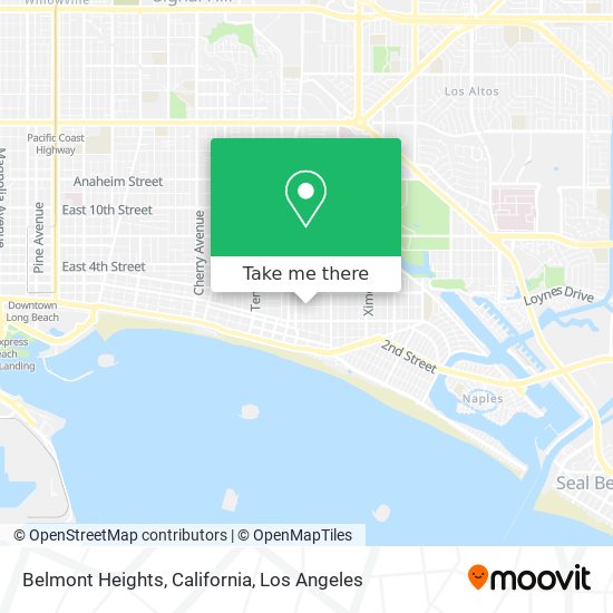 Belmont Heights, California map