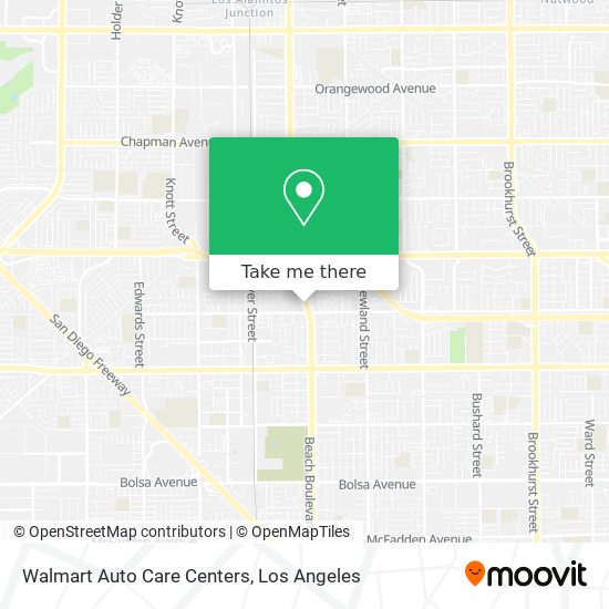 Walmart Auto Care Centers map