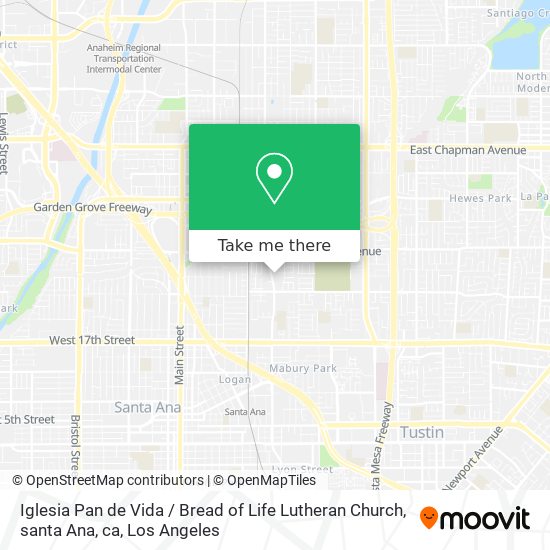 Iglesia Pan de Vida / Bread of Life Lutheran Church, santa Ana, ca map