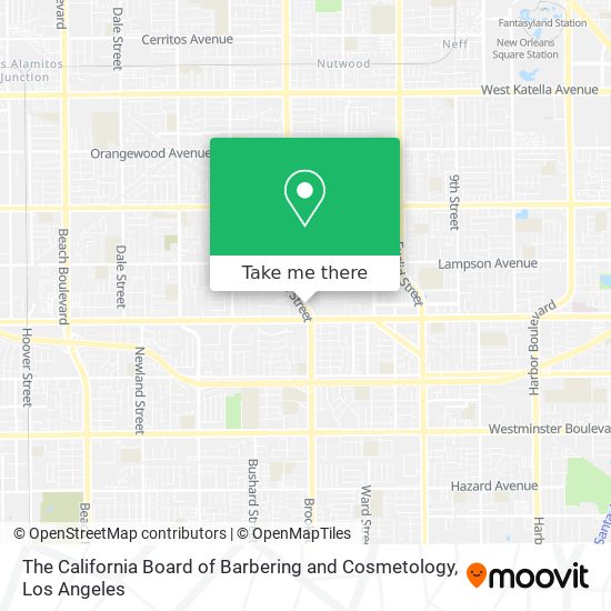 The California Board of Barbering and Cosmetology map