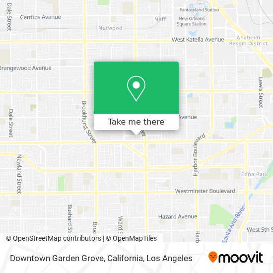 Downtown Garden Grove, California map