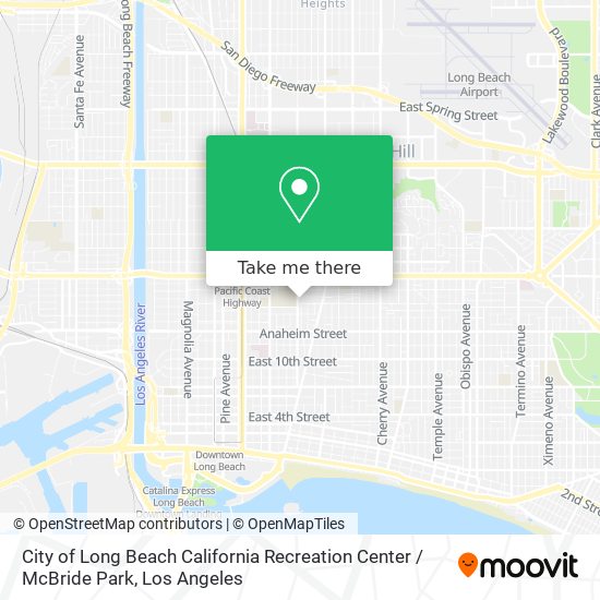 Mapa de City of Long Beach California Recreation Center / McBride Park